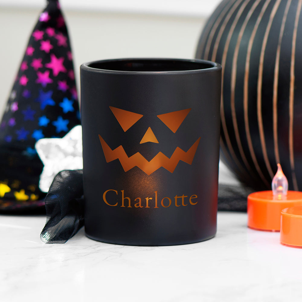 JACK O LANTERN PERSONALISED CANDLE HOLDER