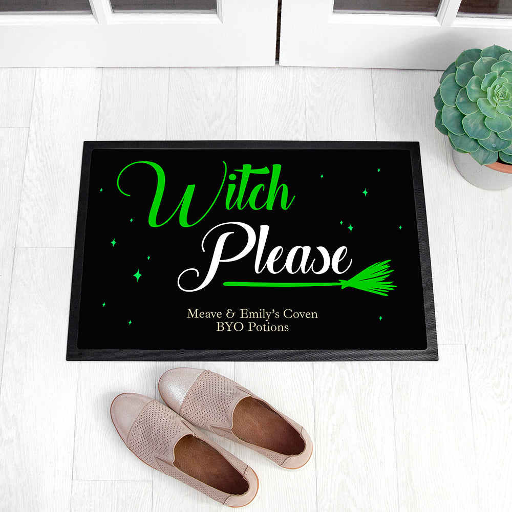 Eleanoras HALLOWEEN WITCHES BROOM  PERSONALISED INDOOR DOORMAT Indoor Doormats