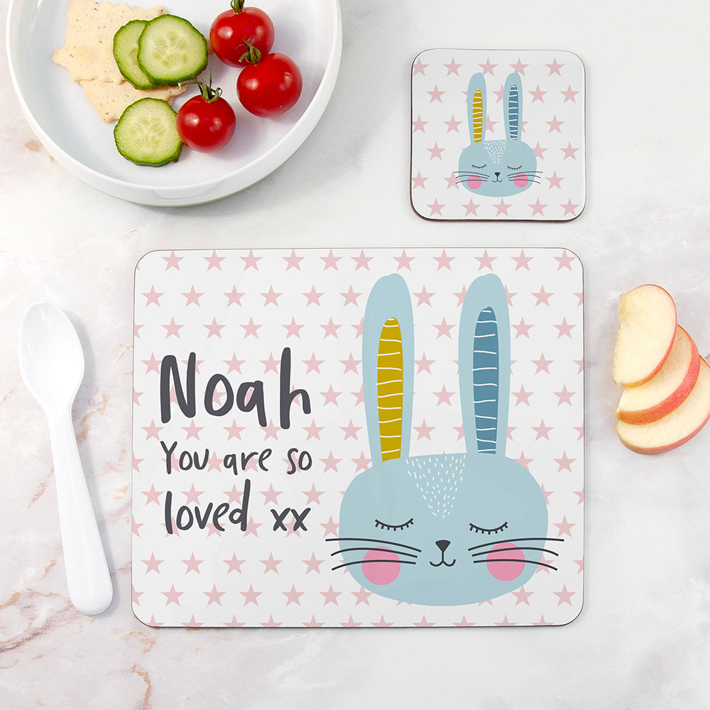 Eleanoras BUNNY RABBIT PERSONALISED PLACEMAT SET 