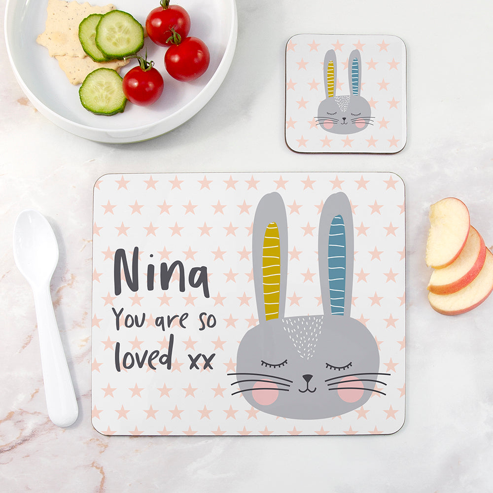 Eleanoras BUNNY RABBIT PERSONALISED PLACEMAT SET 