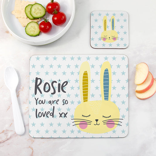 Eleanoras BUNNY RABBIT PERSONALISED PLACEMAT SET 