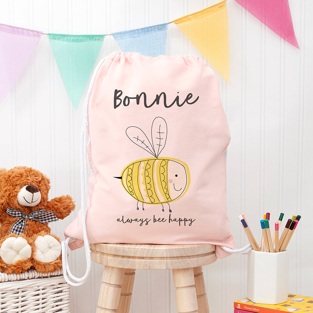 Eleanoras Buzzing Bee  Personalised Cotton Nursery Bag 