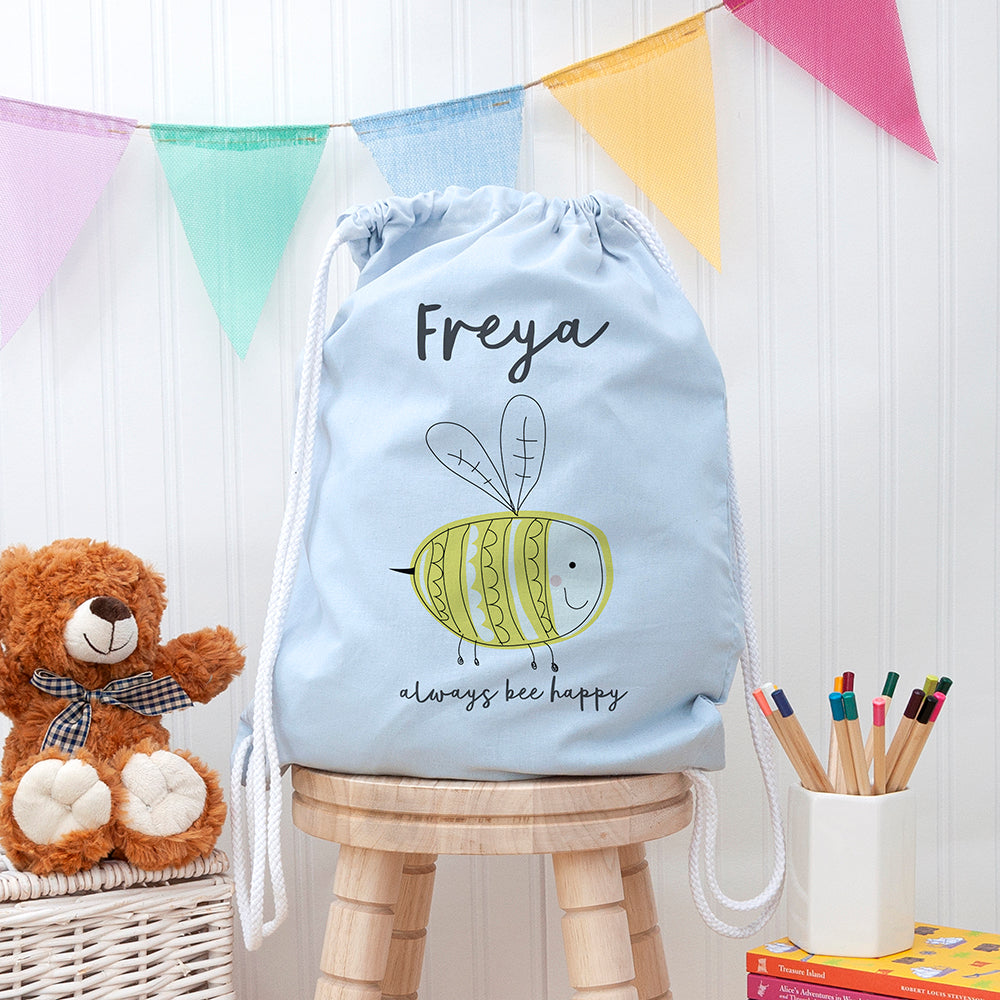 Eleanoras Buzzing Bee  Personalised Cotton Nursery Bag 