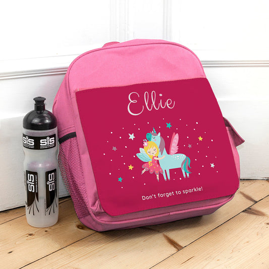 FAIRY PINK PERSONALISED BACKPACK KIDS BACKPACKS from Eleanoras