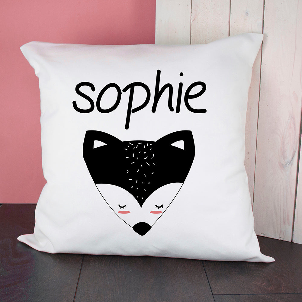 Eleanoras Personalised Little Fox Face Cushion Cover Cushions & Covers