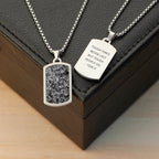 Eleanoras Mens Snowflake Obsidian Dog Tag Necklace 