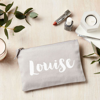 LUXURY PERSONALISED CANVAS MAKEUP BAG