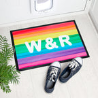 Eleanoras Personalised Rainbow Stripe Doormat Doormats