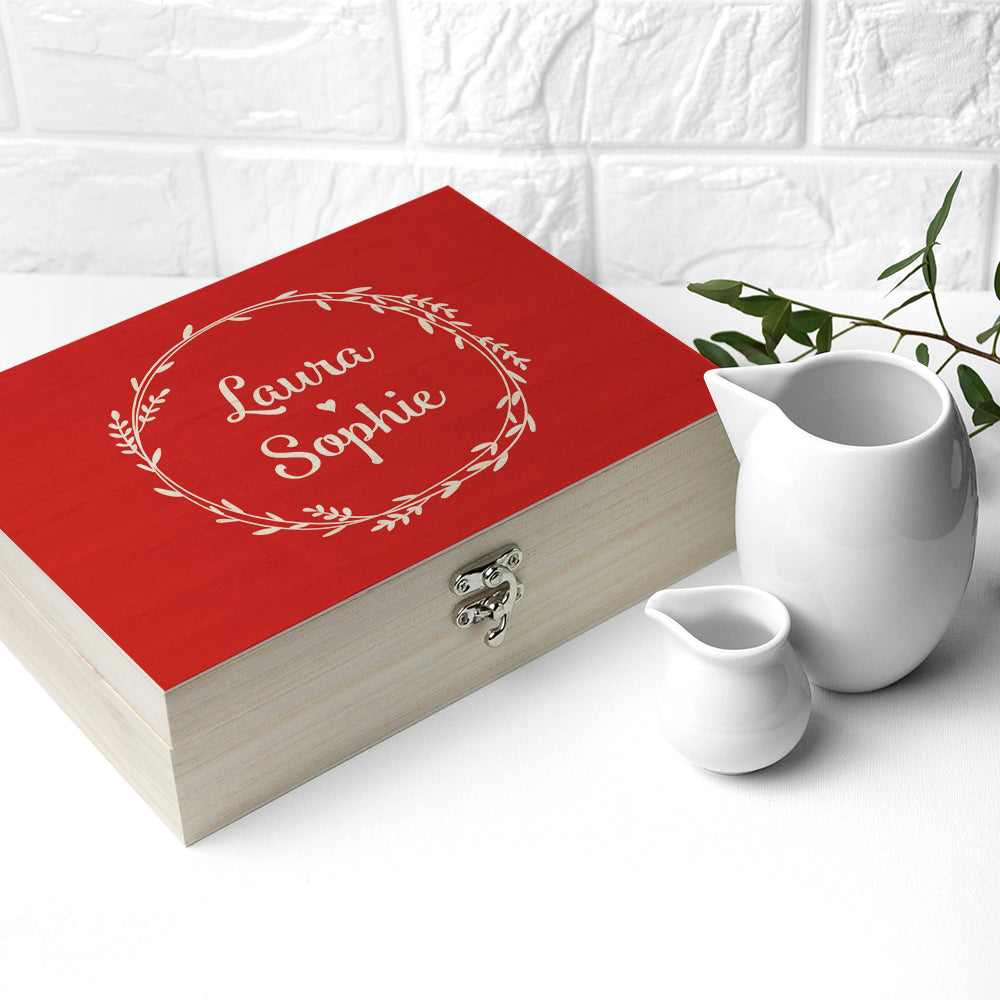 Eleanoras ROMANTIC WREATH PERSONALISED TEA BOX 