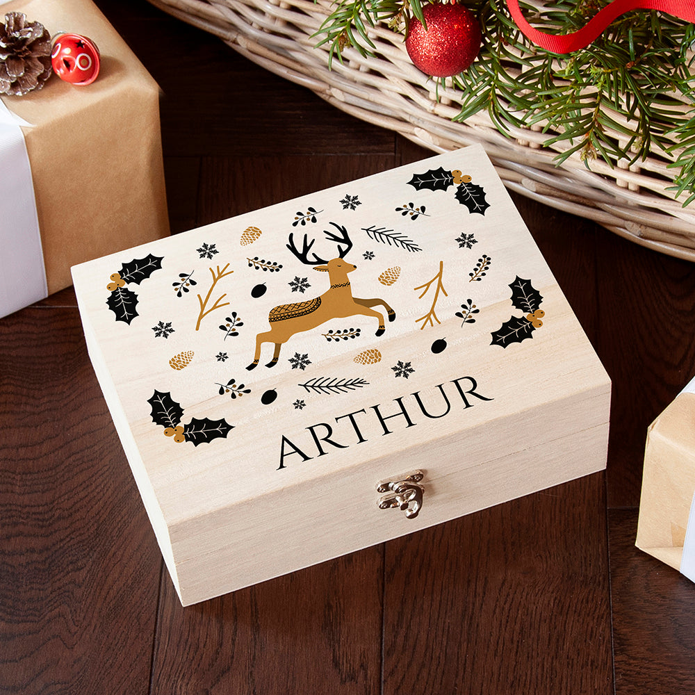 SCANDI DEER PERSONALISED CHRISTMAS EVE BOX CHRISTMAS EVE BOXES from Eleanoras