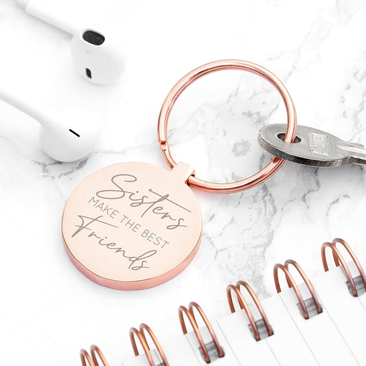 SISTERS PERSONALISED ROUND KEYRING KEYRINGS from Eleanoras