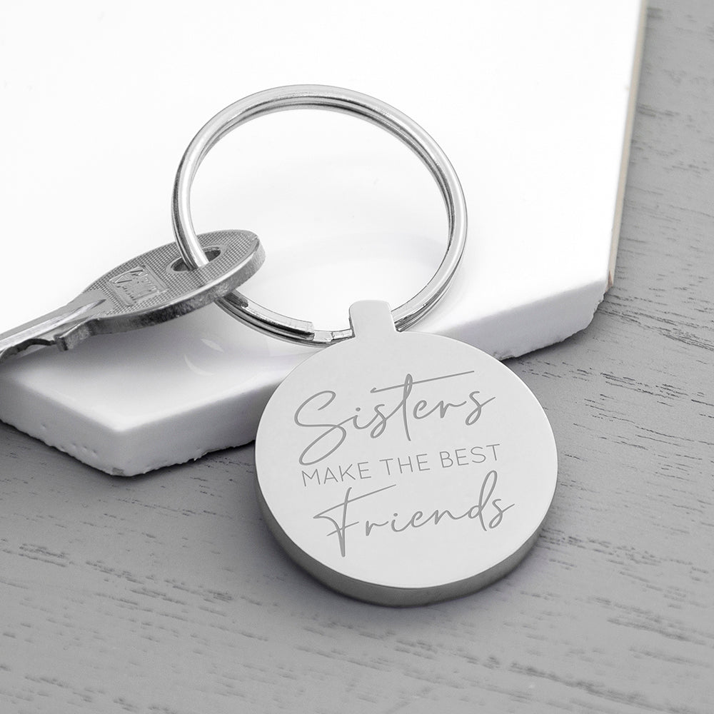 SISTERS PERSONALISED ROUND KEYRING