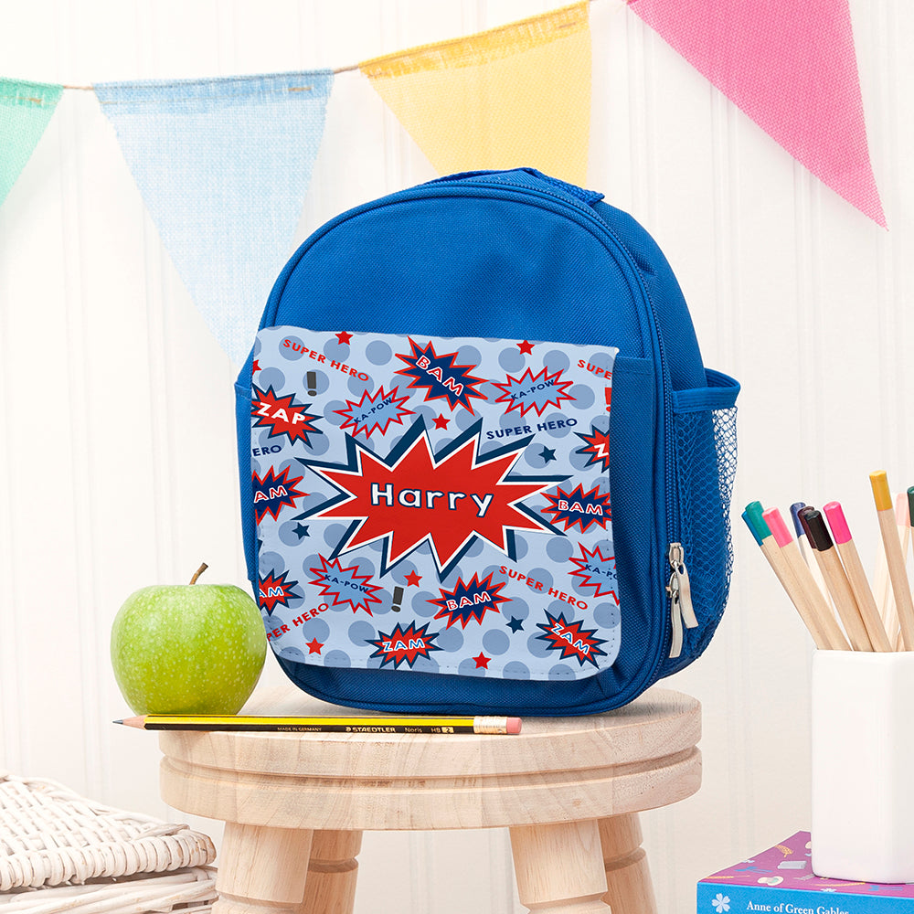 Eleanoras SUPER HERO COMIC BOOK PERSONALISED LUNCH BAG Lunch Bags