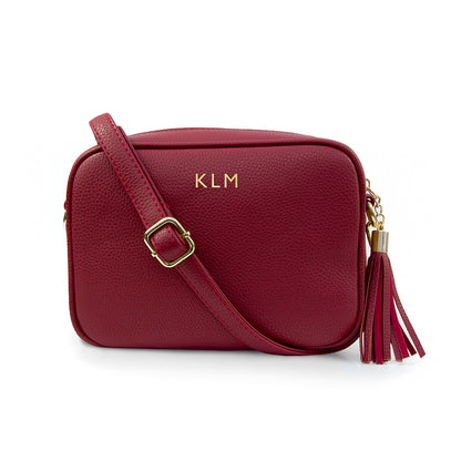 Vegan Leather Crossbody Bag in Red