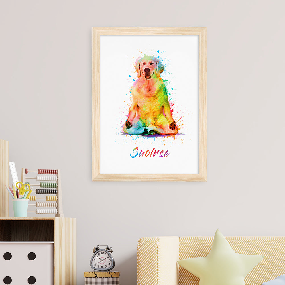 Eleanoras YOGA DOG PERSONALISED WATERCOLOUR PRINT PRINTS