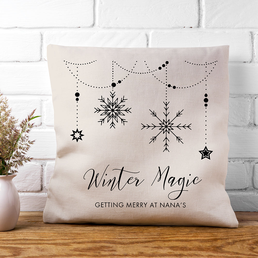 Eleanoras Personalised Winter Magic Cushion Cover Cushions & Covers