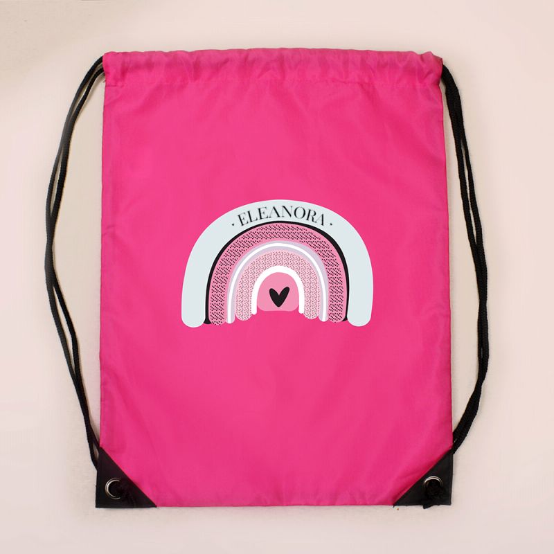 Eleanoras Personalised Pastel Rainbow Pink Kit Bag Swim / Kit Bags