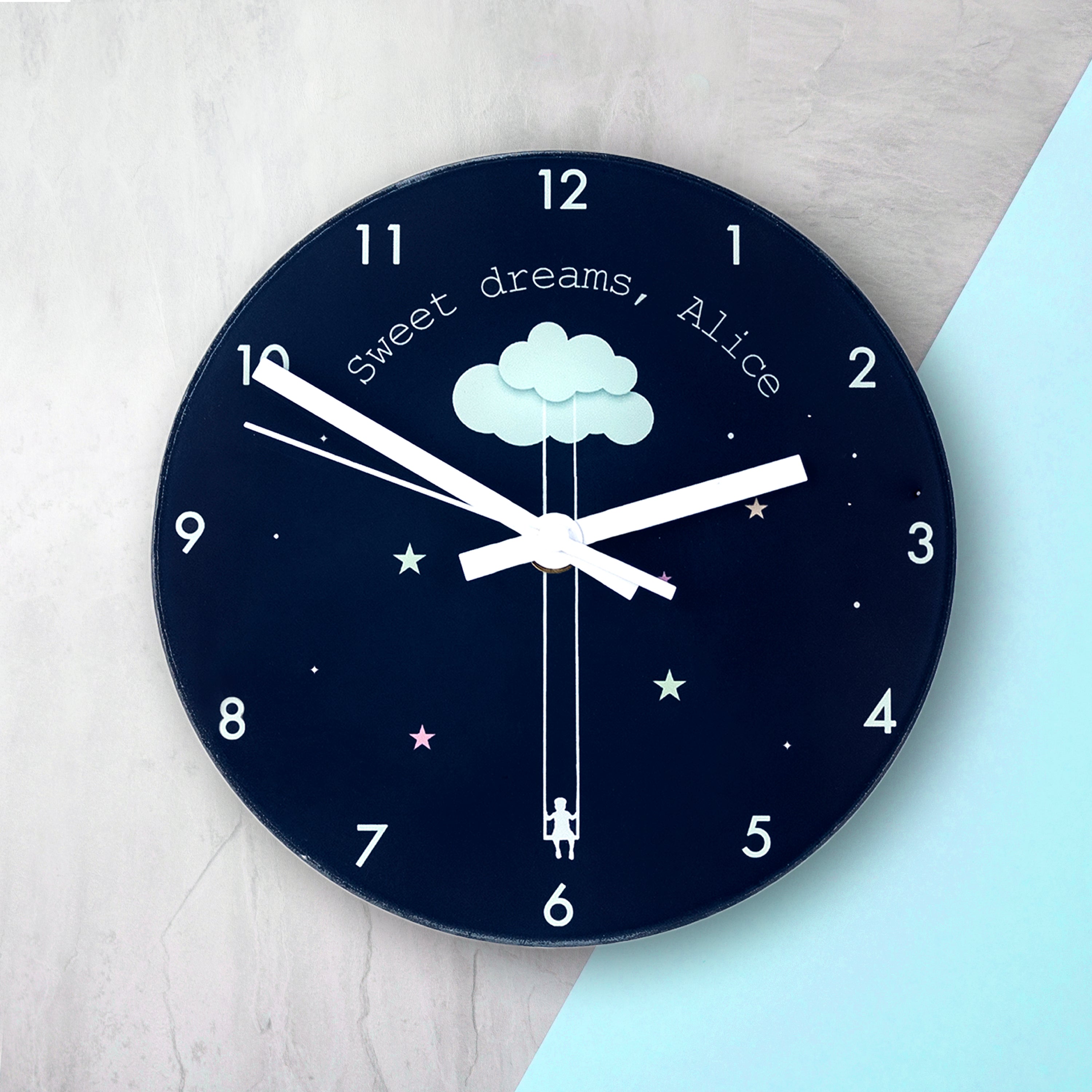 Eleanoras Sweet Dreams Little One Personalised Wall Clock Clocks