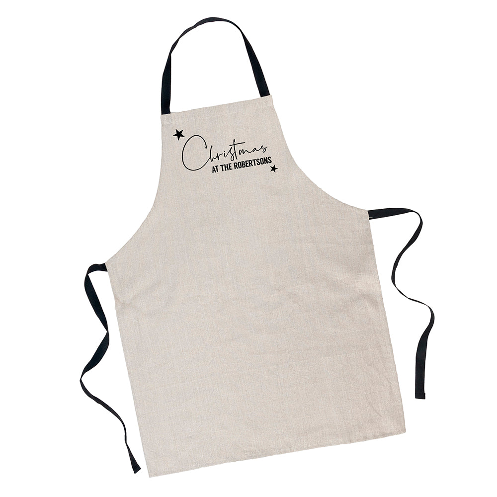 Eleanoras Personalised Family Christmas Linen Apron Aprons