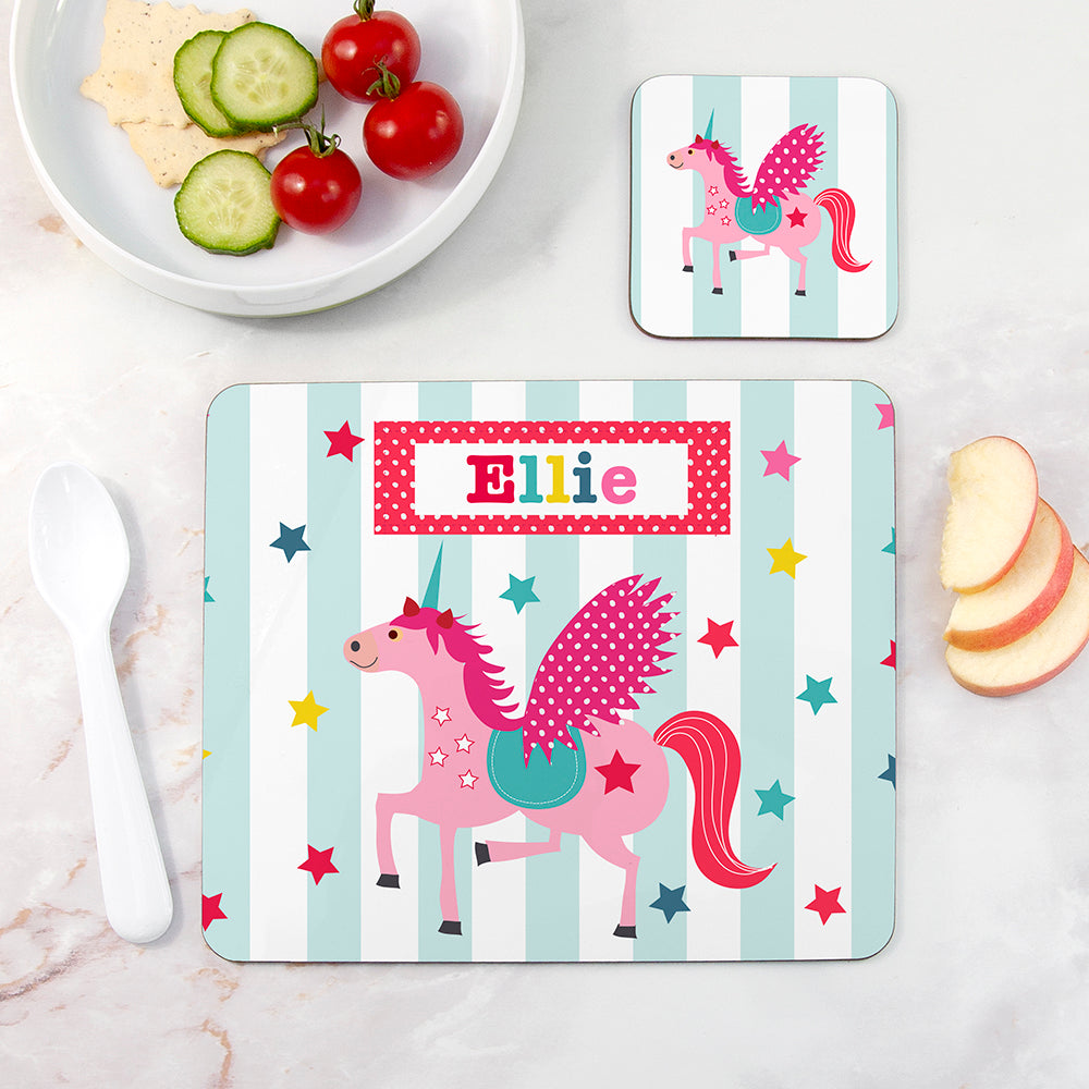 UNICORN PERSONALISED PLACEMAT SET