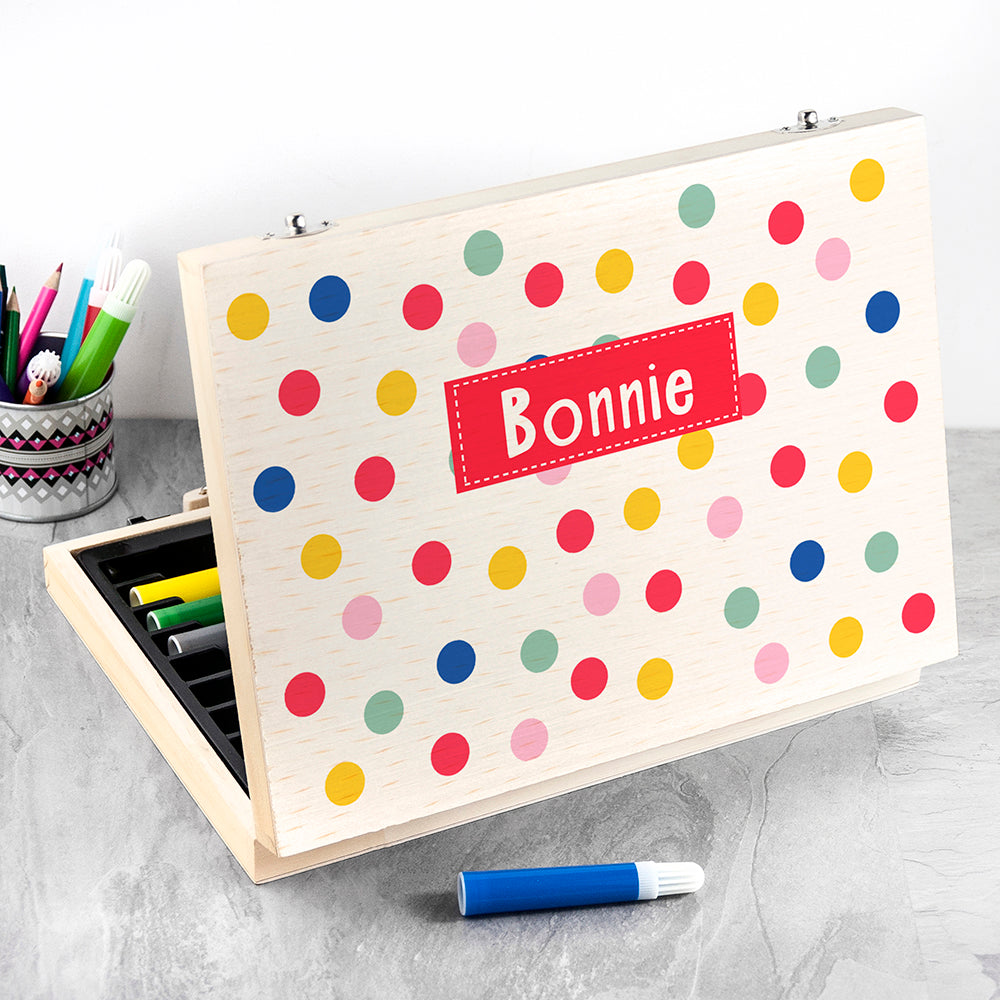 Eleanoras POLKA DOT PERSONALISED COLOURING SET Art & Craft Sets