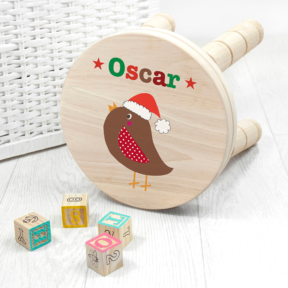 Eleanoras CHRISTMAS ROBIN PERSONALISED STOOL Kids Stools