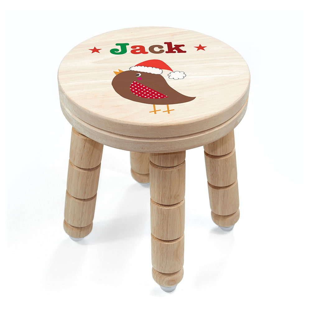 Eleanoras CHRISTMAS ROBIN PERSONALISED STOOL Kids Stools