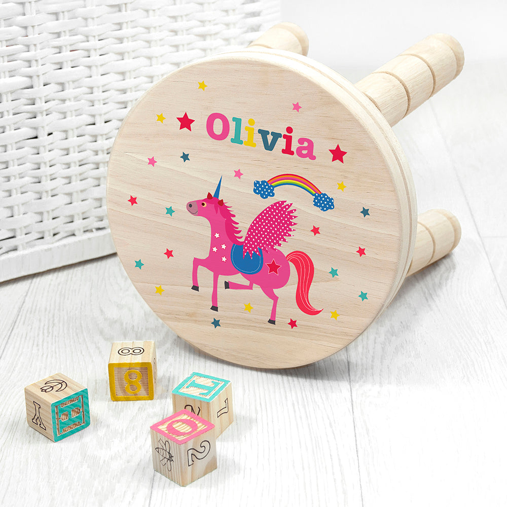 Eleanoras UNICORN PERSONALISED STOOL KIDS STOOLS