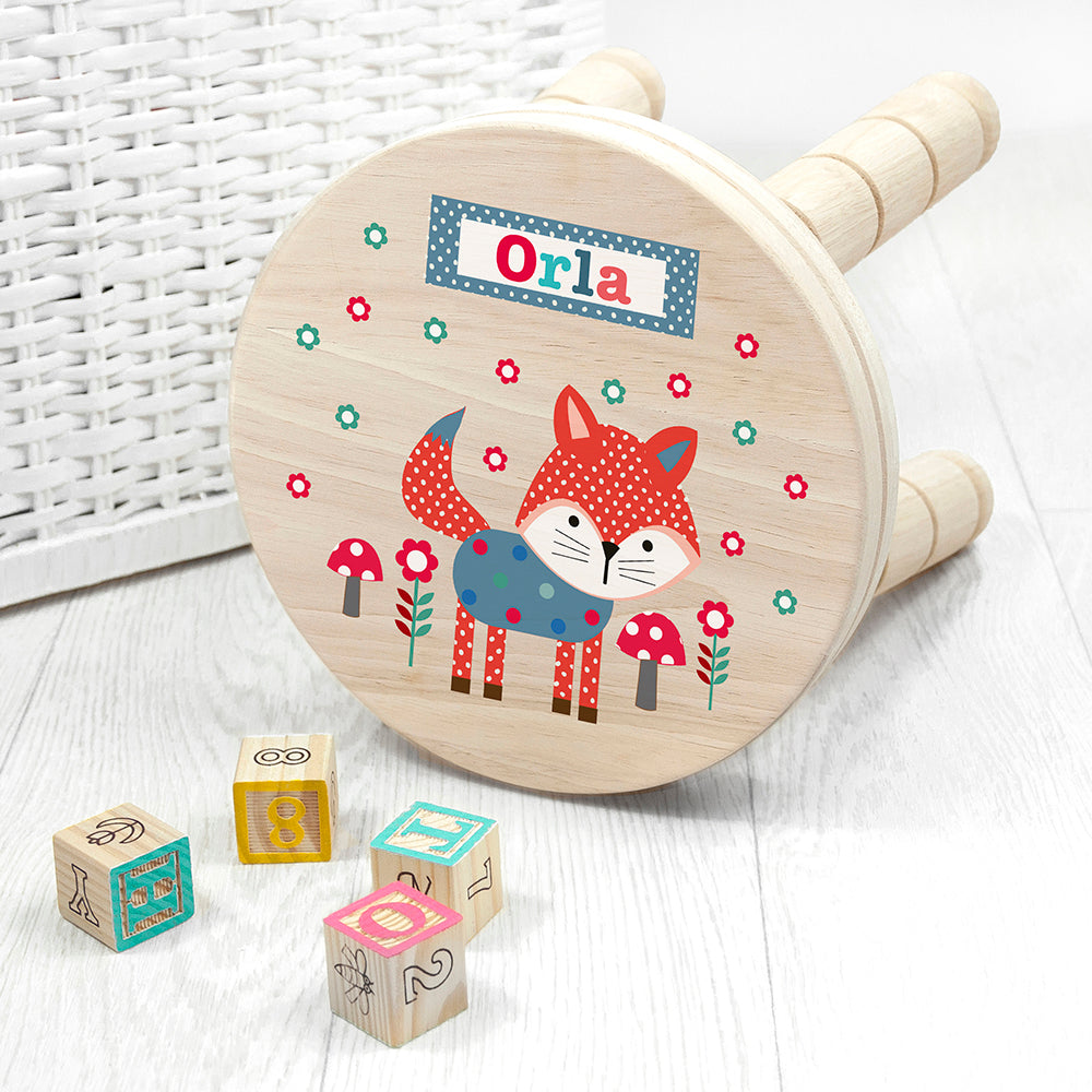 Eleanoras Personalised Kids Fox Stool Kids Stools