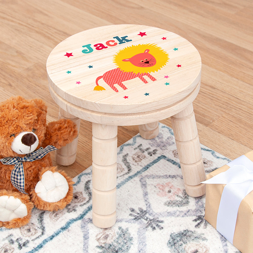 Eleanoras LION PERSONALISED WOODEN STOOL Kids Stools