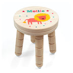 Eleanoras Personalised Lion Wooden Stool Kids Stools