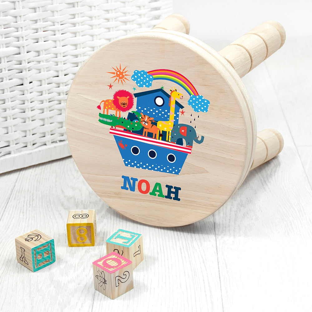 Eleanoras Personalised Noah's Ark Wooden Stool Kids Stools