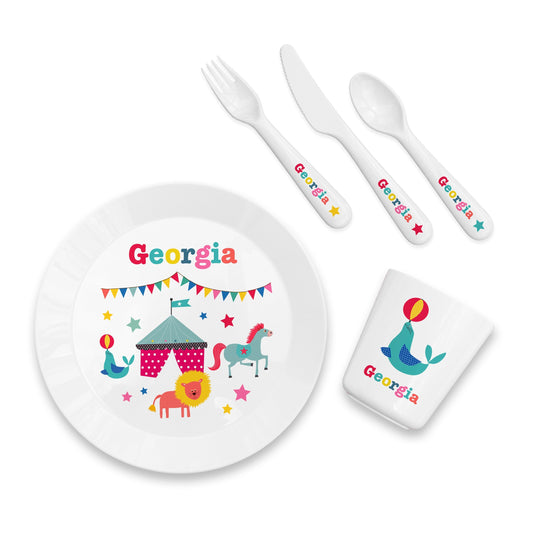 Eleanoras KIDS CIRCUS PERSONALISED DINING SET TABLEWARE SETS