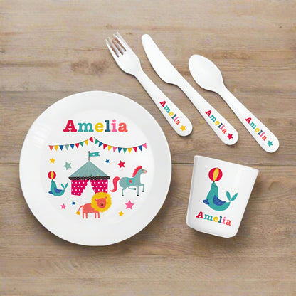 Eleanoras KIDS CIRCUS PERSONALISED DINING SET TABLEWARE SETS