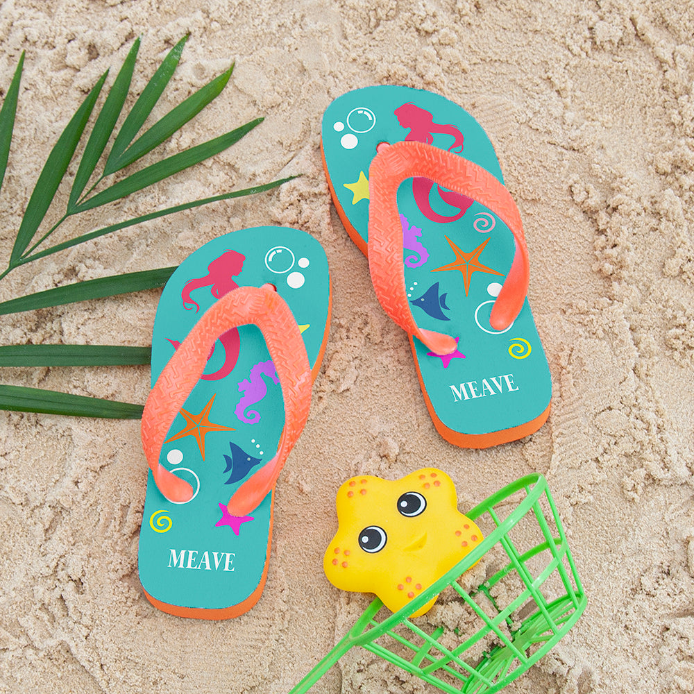 UNDER THE SEA KIDS PERSONALISED FLIP FLOPS