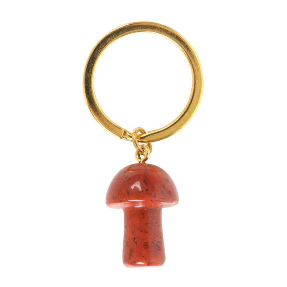 Eleanoras RED JASPER CRYSTAL MUSHROOM KEYRING Keyrings