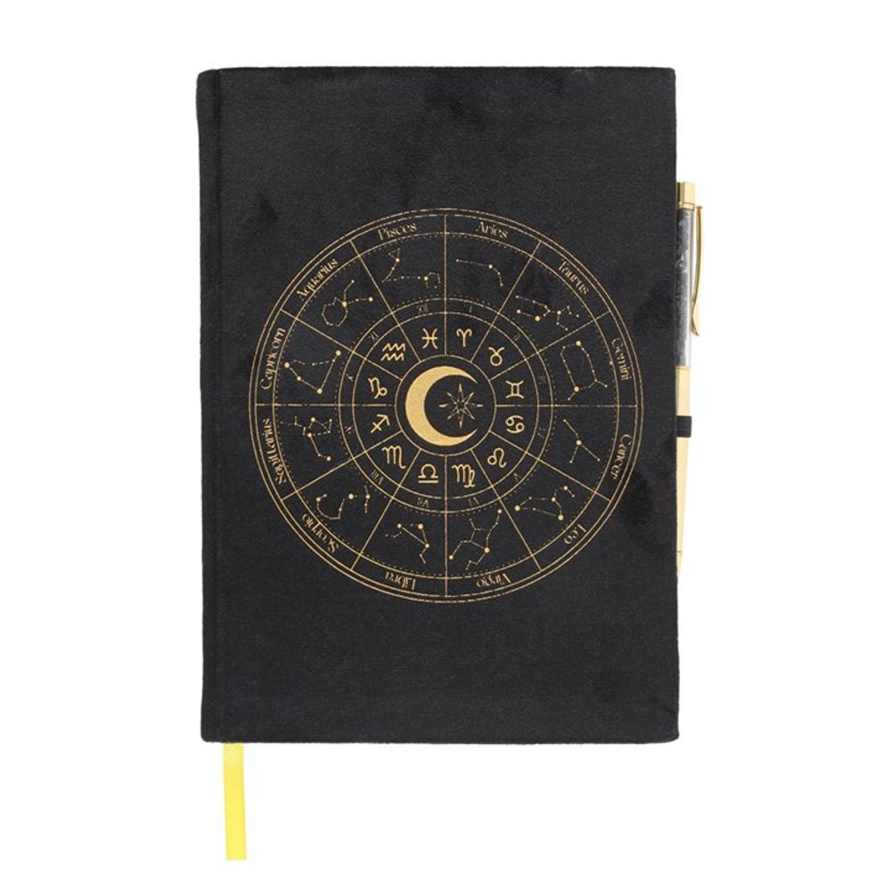 Eleanoras Astrology Wheel Journal With Black Obsidian Pen Notebooks