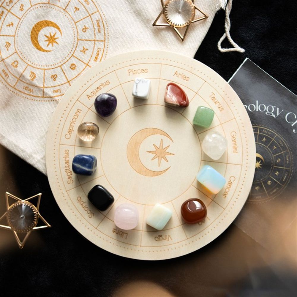 Eleanoras Astrology Wheel Crystal Grid Set Crystals