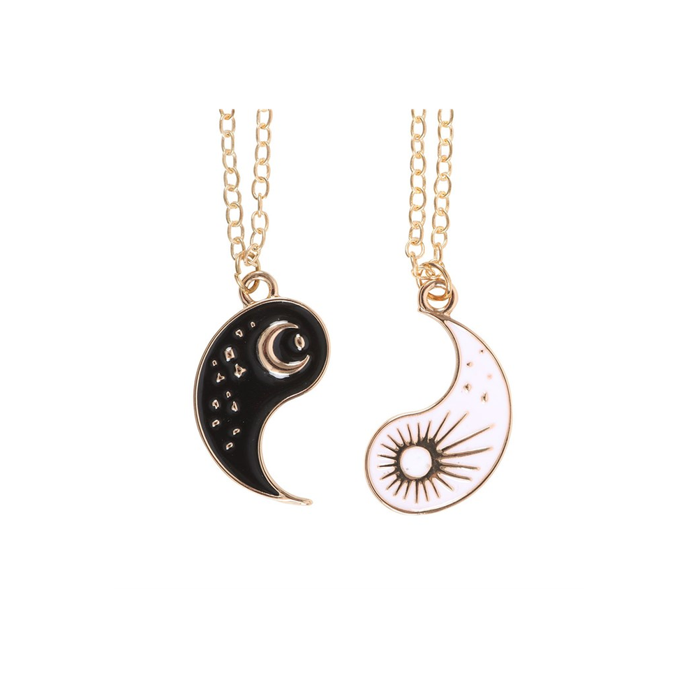 Eleanoras PAIR OF YIN YANG BEST FRIEND PENDANT NECKLACES Jewellery