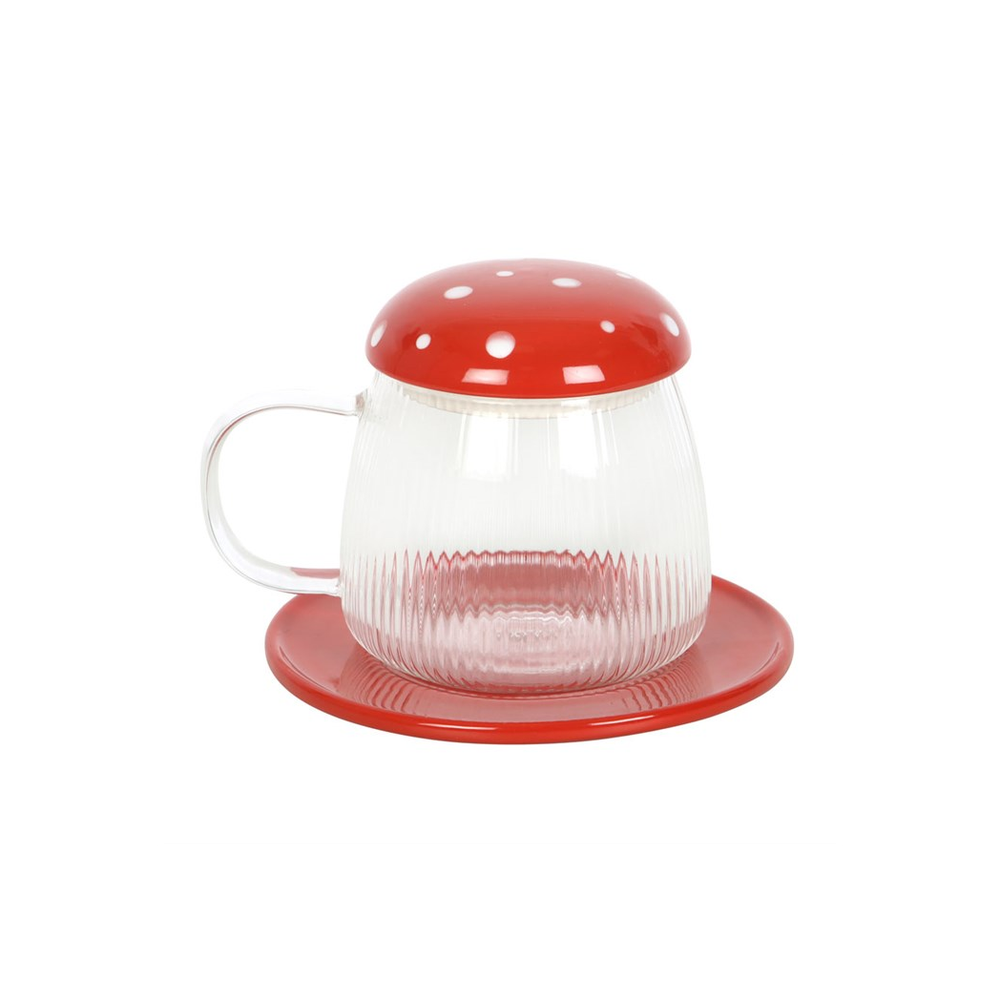 Eleanoras Glass Mushroom Mug And Saucer Mugs