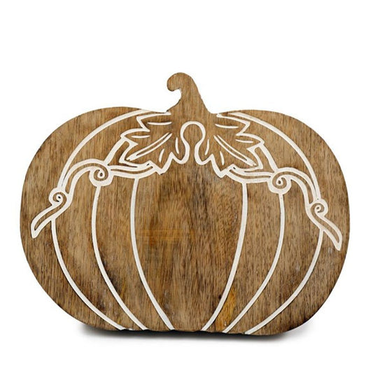 Eleanoras WOODEN CARVED PUMPKIN ORNAMENTS