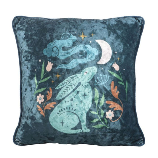 MIDNIGHT HARE SQUARE CUSHION Filled Cushions from Eleanoras