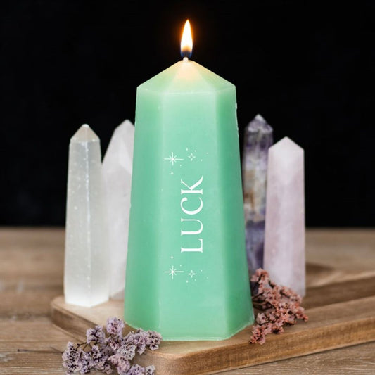 Eleanoras LUCK CRYSTAL CANDLE WITH ROUGH GREEN AVENTURINE Candles