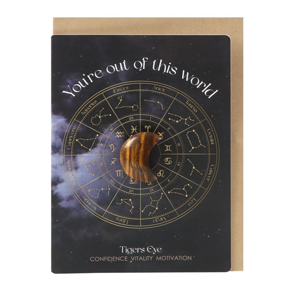 Eleanoras Out Of This World Tigers Eye Crystal Moon Greeting Card Crystals