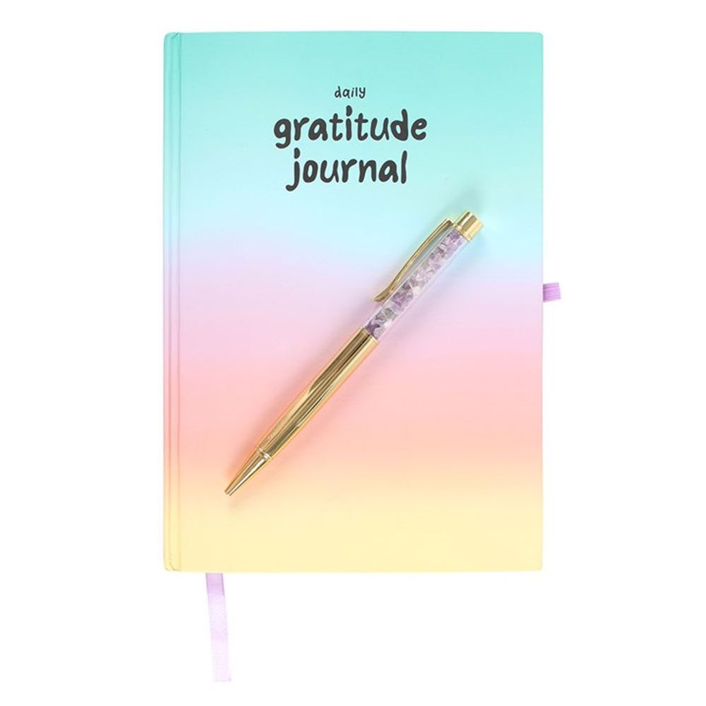 Eleanoras Multi Coloured Gratitude Journal With Amethyst Pen Notebooks & Journals