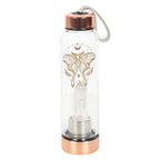 Eleanoras Luna Moth Glass Water Bottle With Clear Quartz Crystal Bottles & Flasks