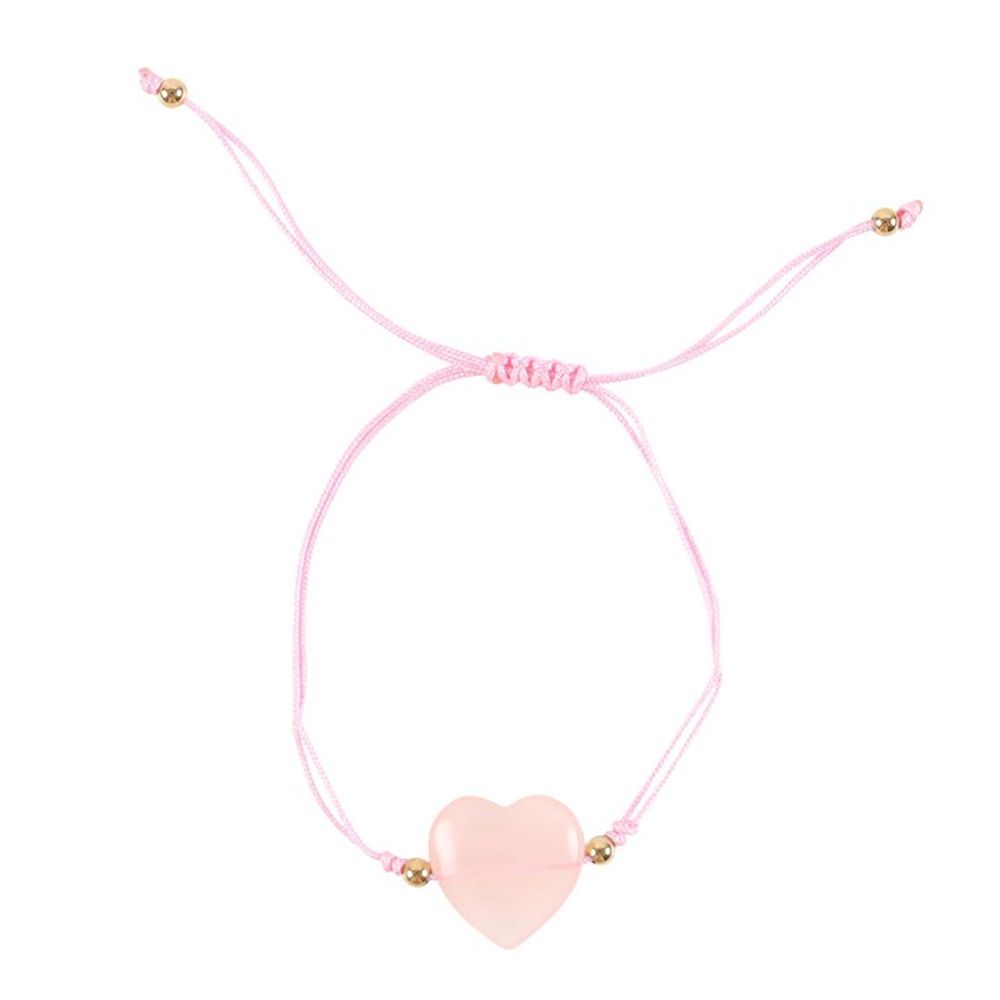 Eleanoras You Are Loved Rose Quartz Crystal Heart Bracelet Jewellery