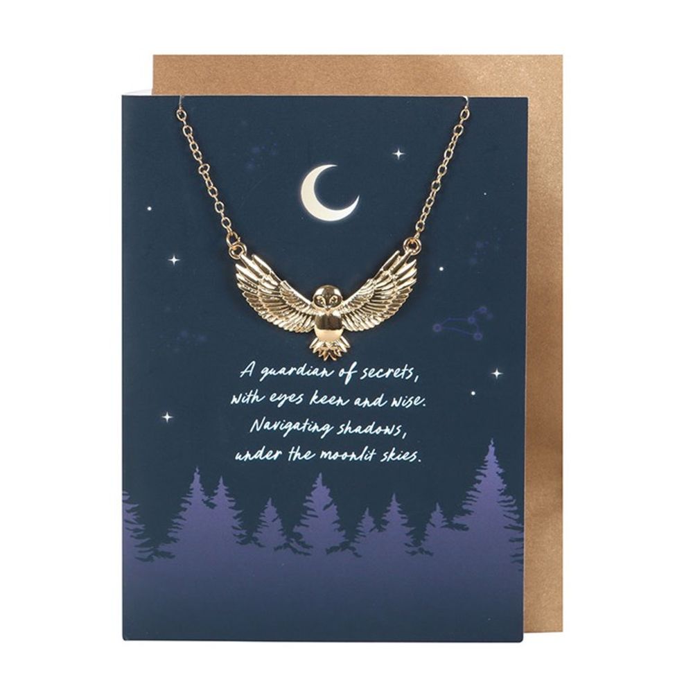 Eleanoras Night Owl Necklace Greeting Card Jewellery