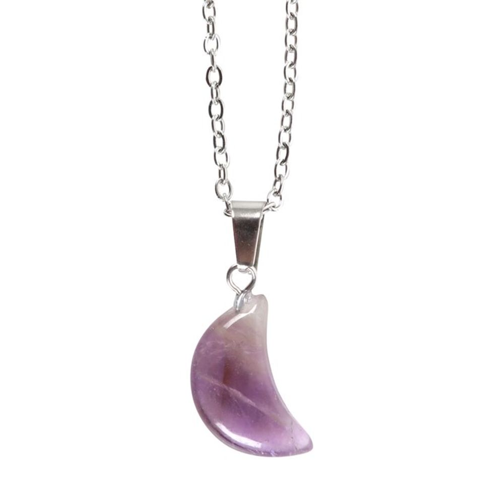 Eleanoras AMETHYST CRYSTAL MOON NECKLACE ON GREETING CARD Jewellery