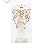 Eleanoras Luna Moth Glass Water Bottle With Clear Quartz Crystal Bottles & Flasks